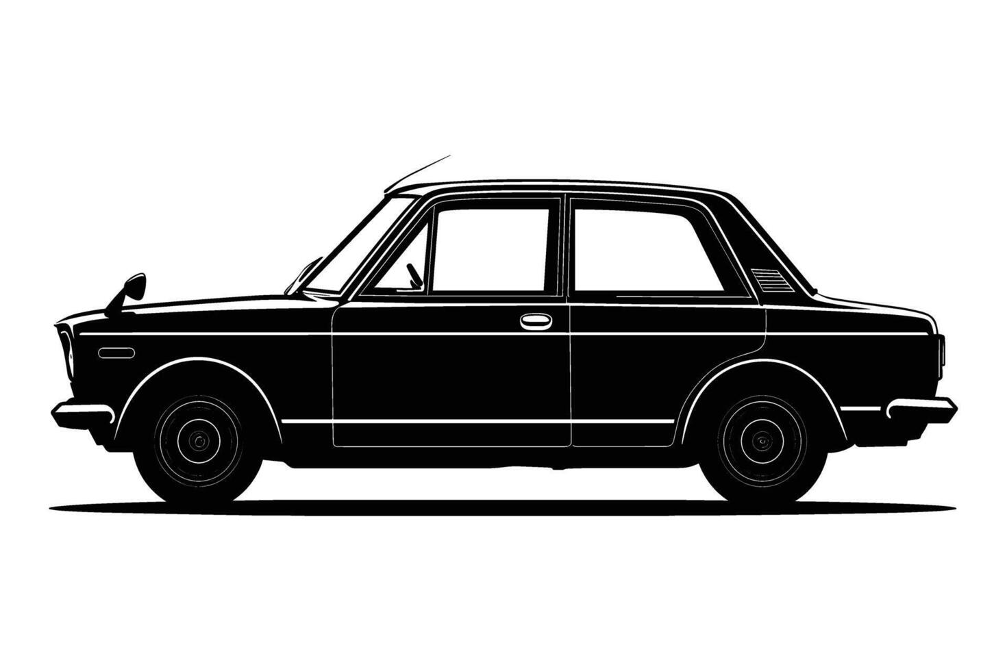 1968 Datsun 510 silhouette vector
