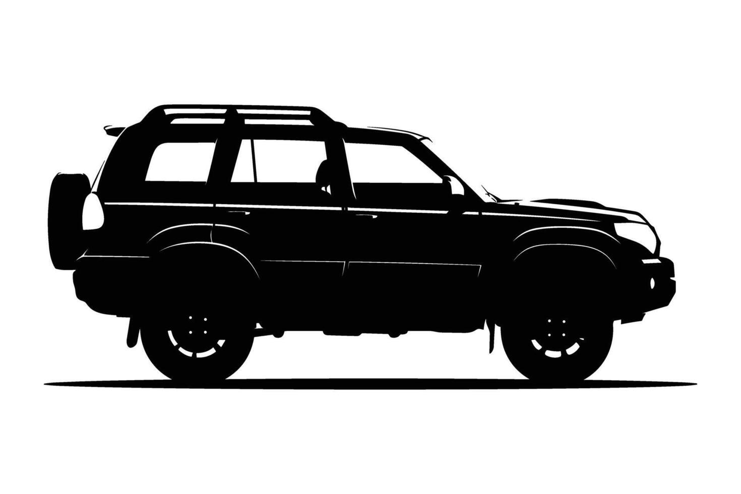 SUV car silhouette vector