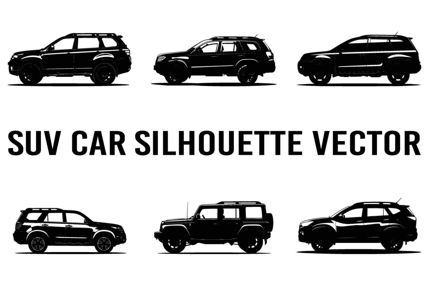 SUV car silhouette vector