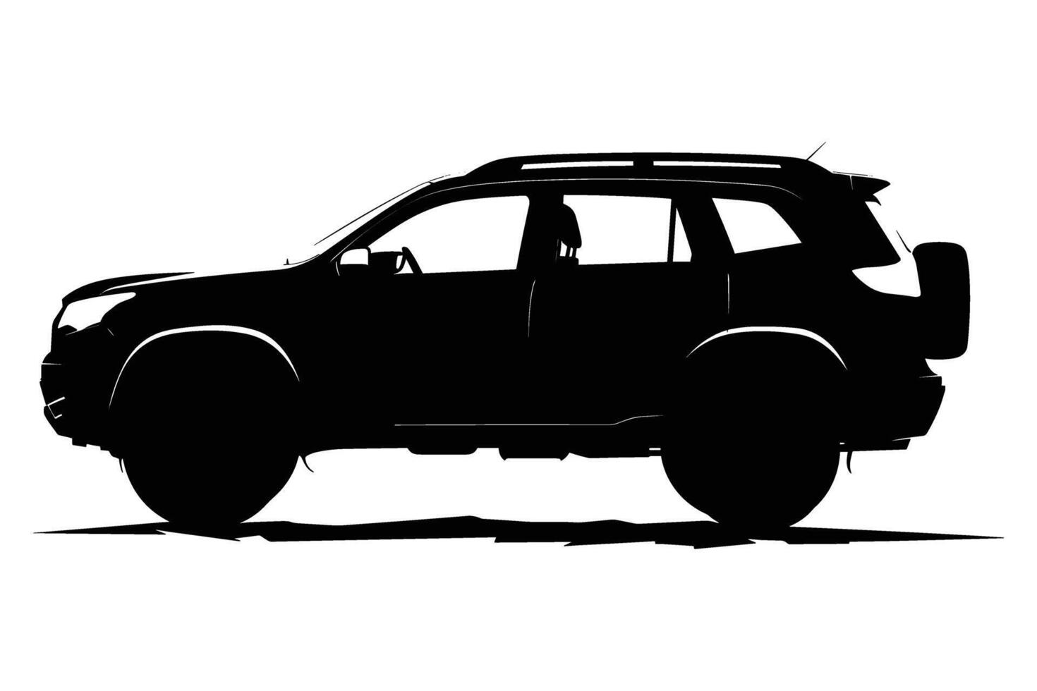 SUV car silhouette vector