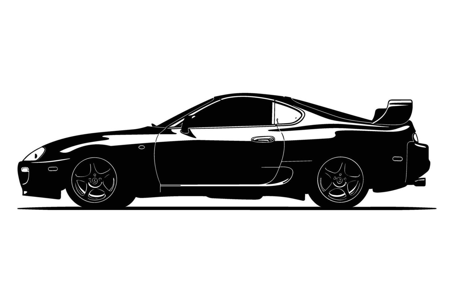 1993 toyota supra gemelo turbo coche silueta vector