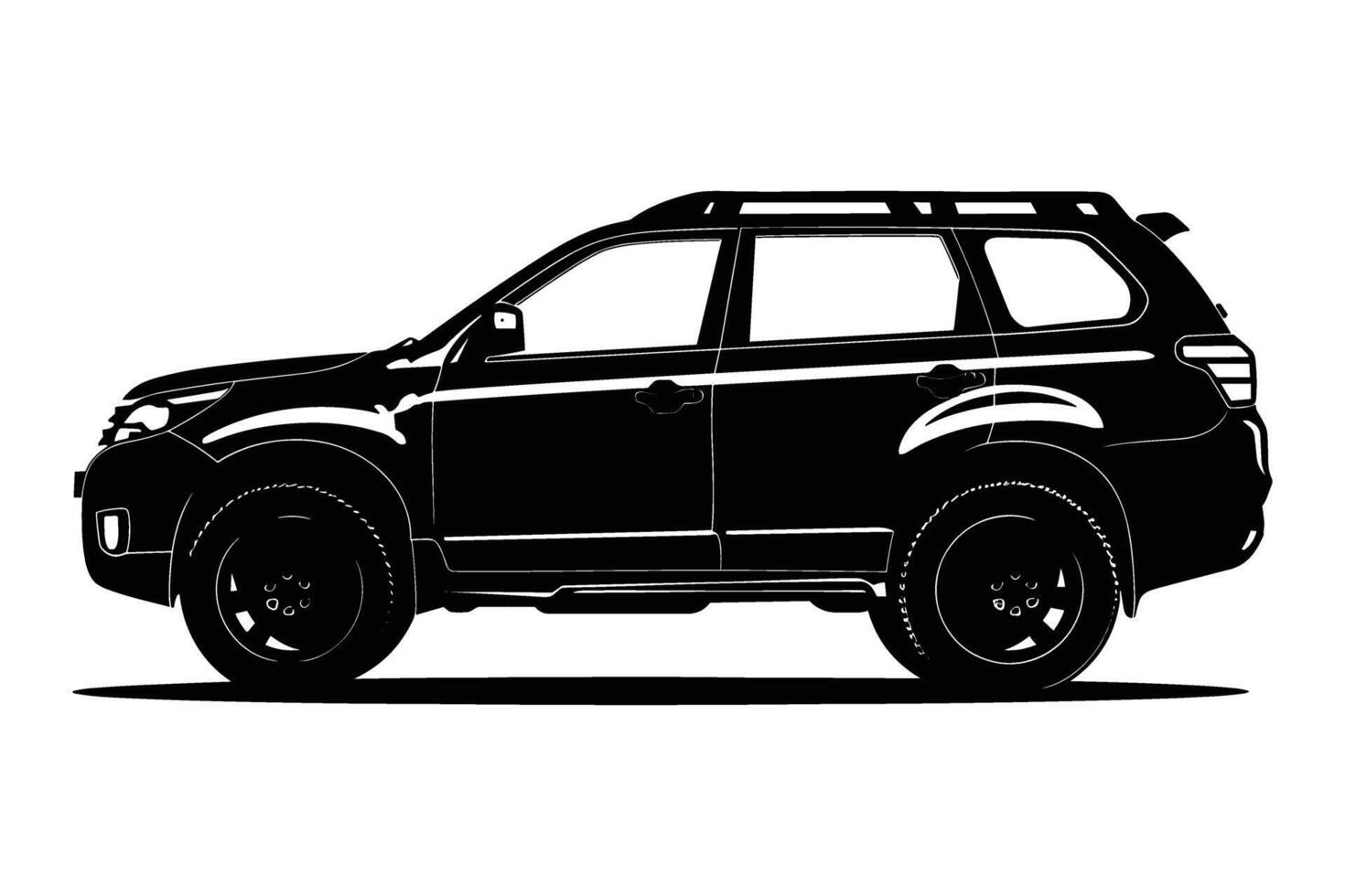 SUV car silhouette vector