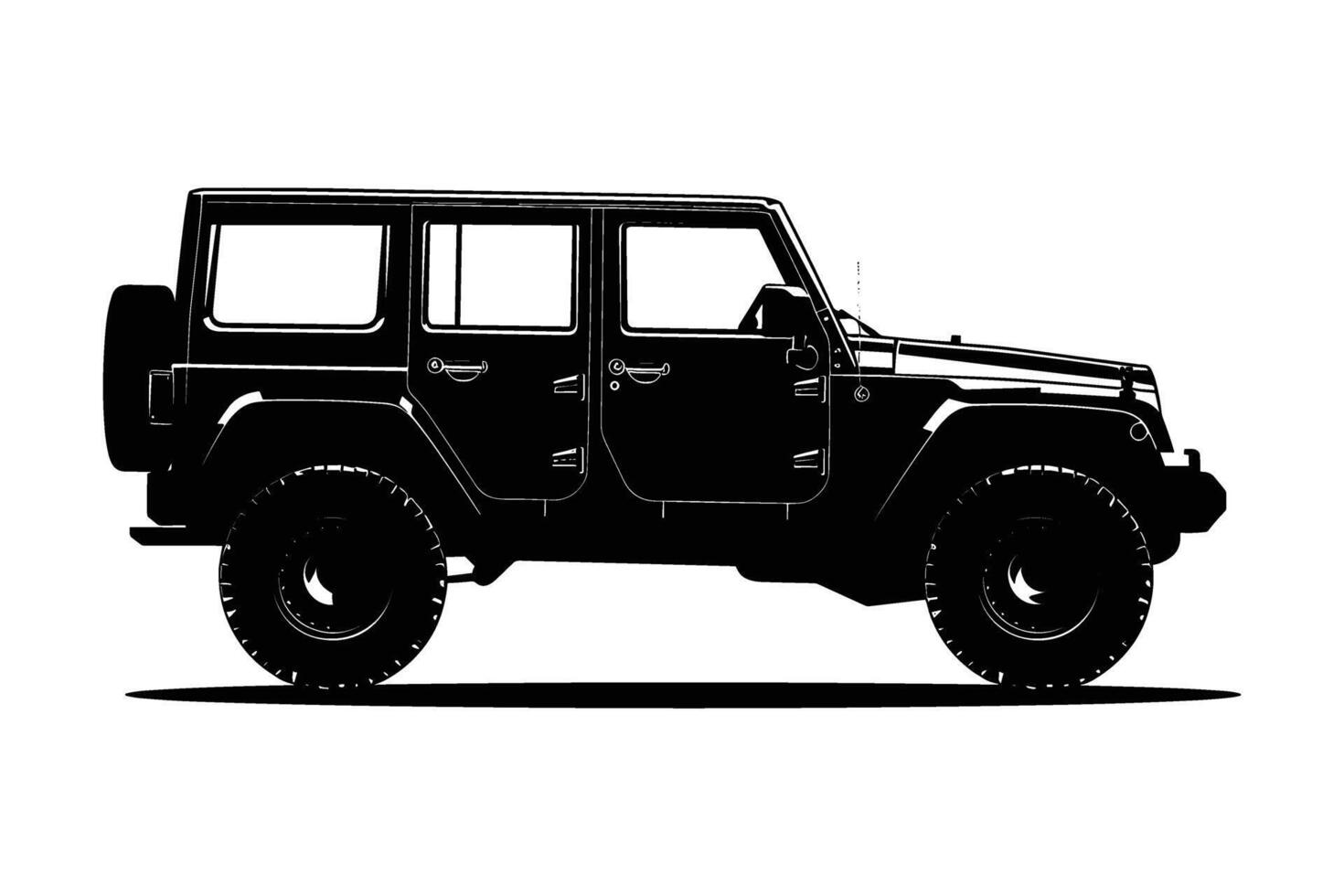 SUV car silhouette vector