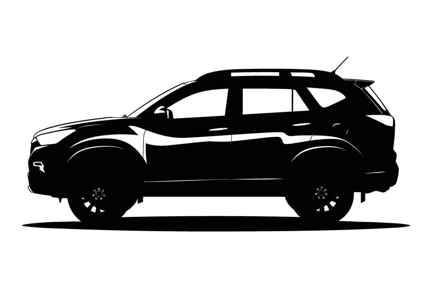 SUV car silhouette vector