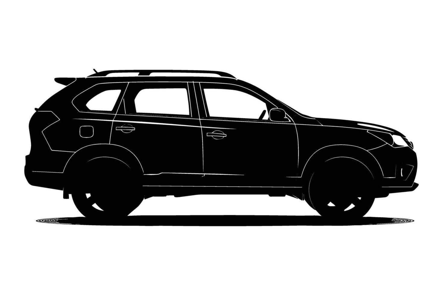SUV car silhouette vector
