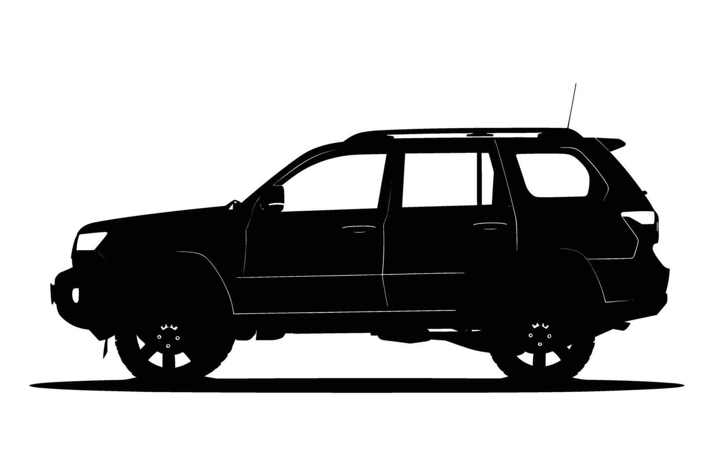 SUV car silhouette vector