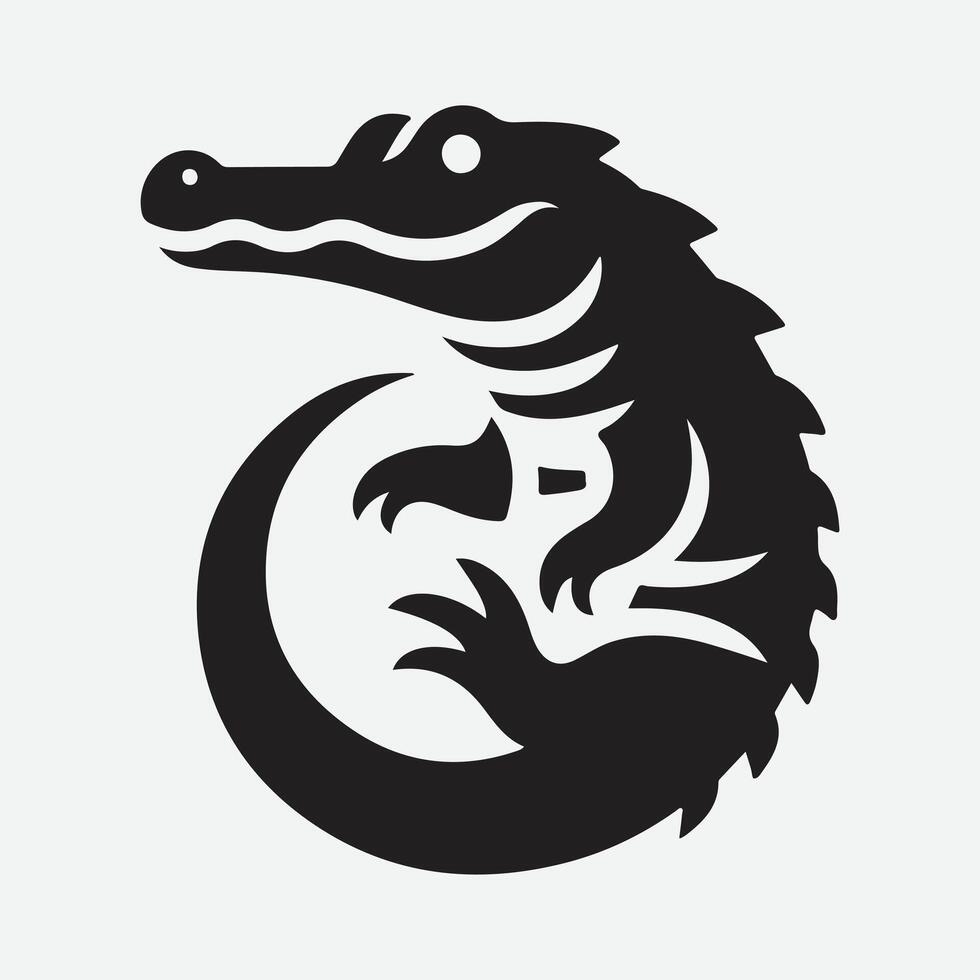 Alligator Silhouette Logo, Bold and Timeless Design vector