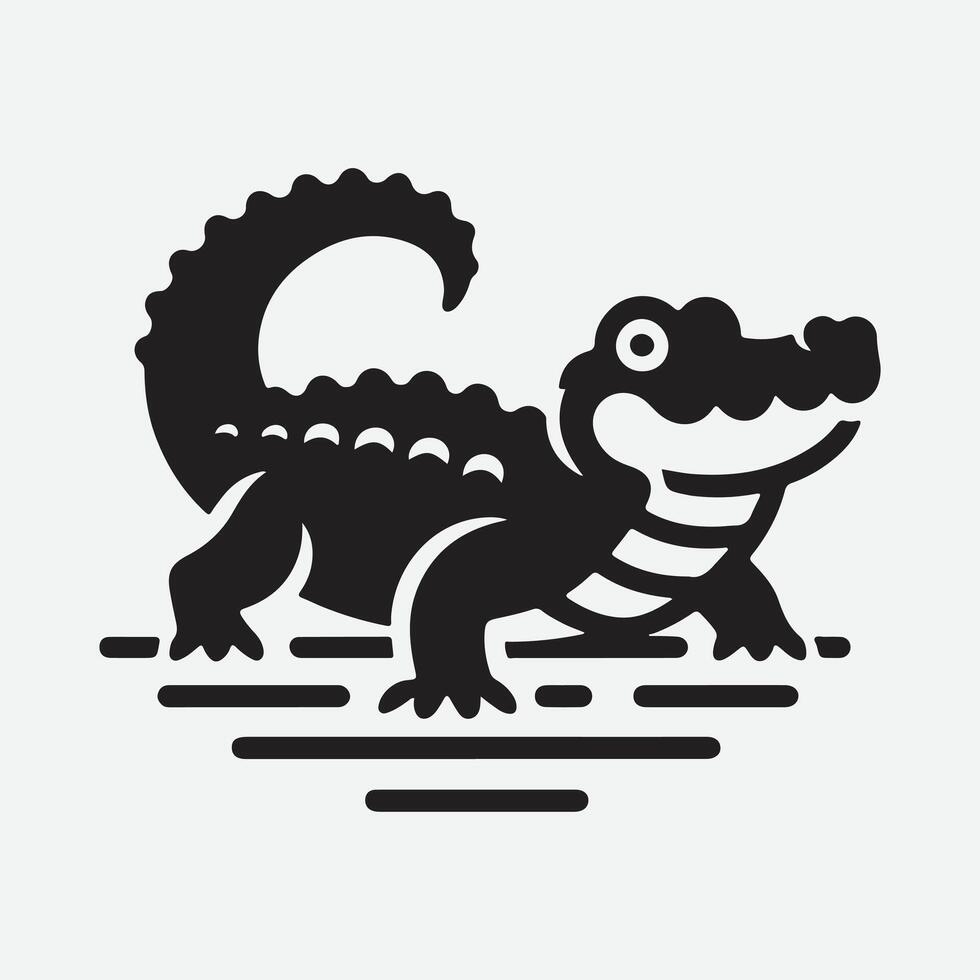 Alligator Silhouette Logo, Bold and Timeless Design vector