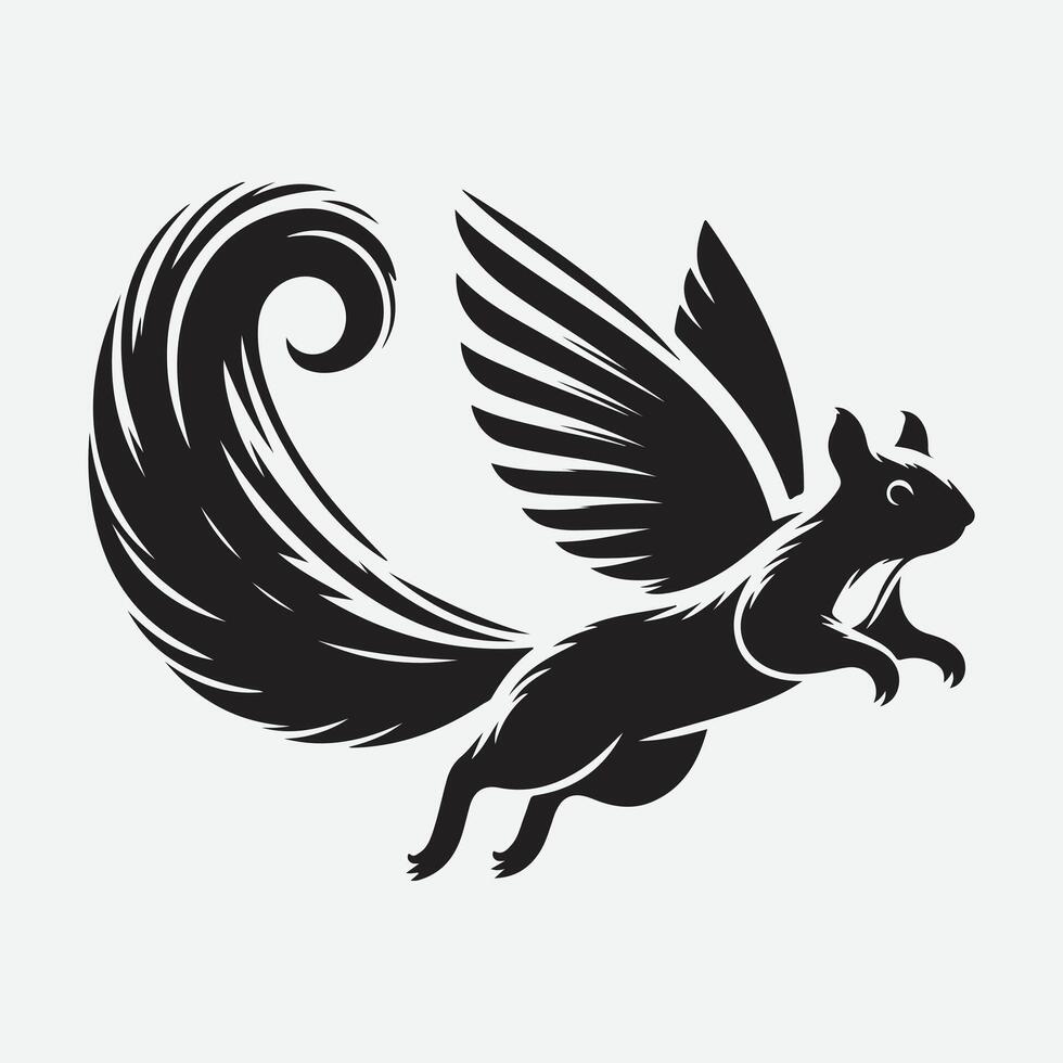 Elegant Flying Squirrel Silhouette Logo for Nature Enthusiasts vector