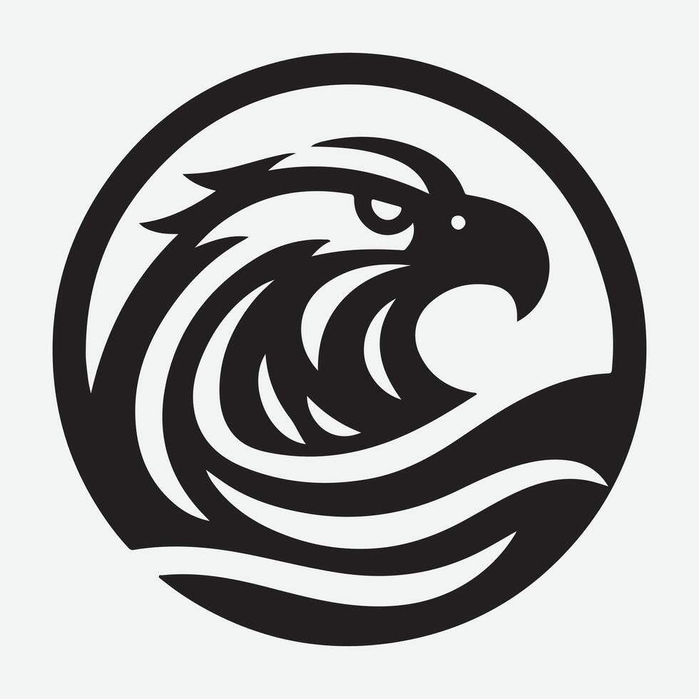 Majestic Eagle Silhouette Logo, Symbol of Power and Freedom vector