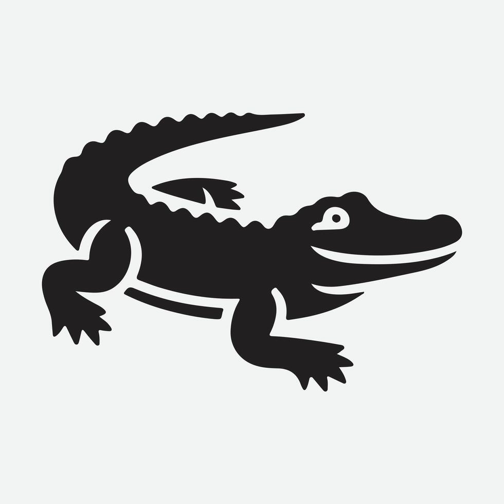 Alligator Silhouette Logo, Bold and Timeless Design vector