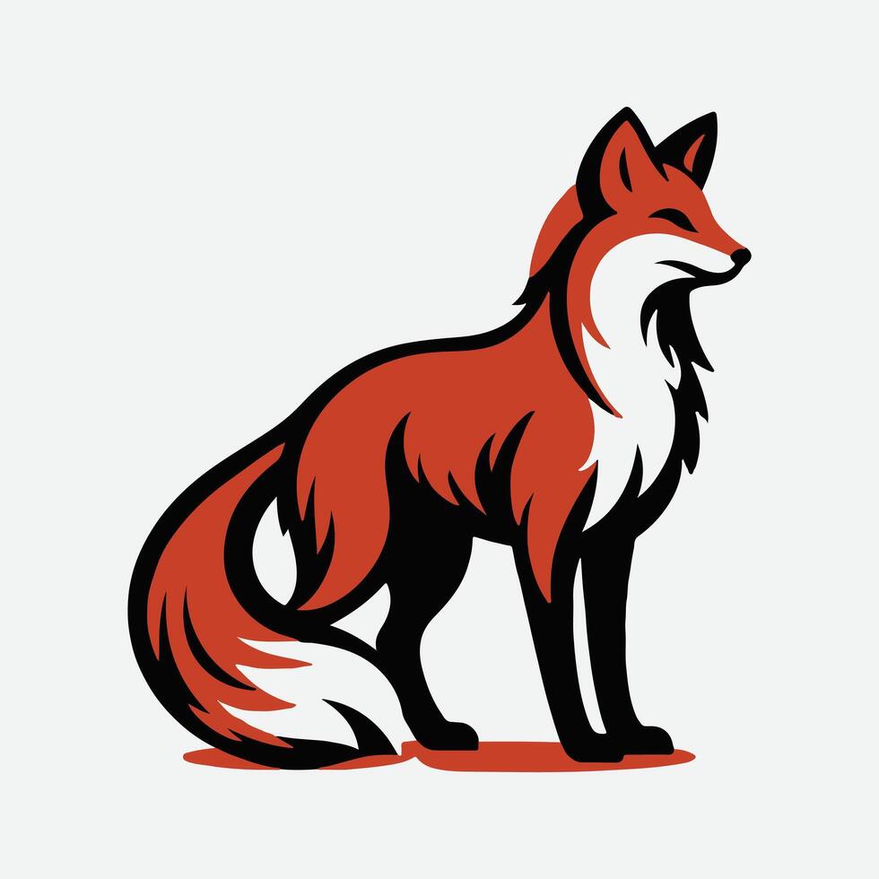 Majestic Fox Silhouette , High-Quality Wildlife Illustration vector