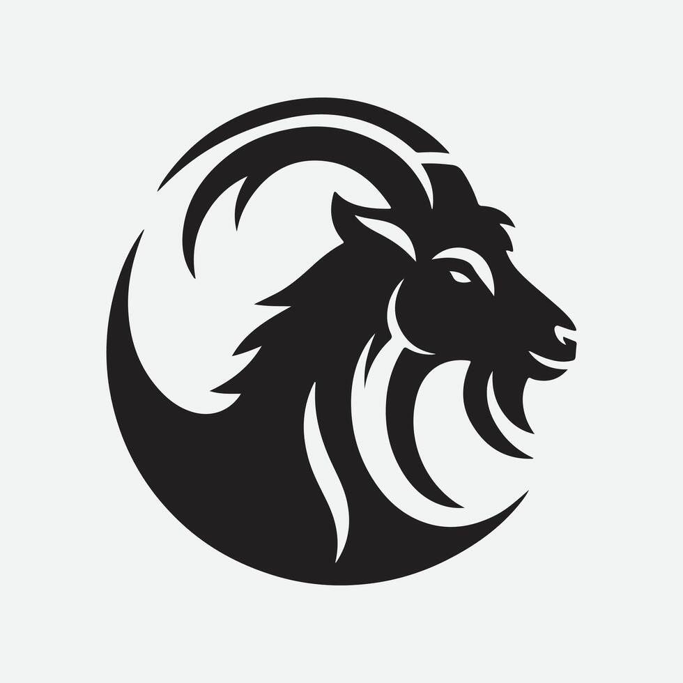 Majestic Goat Silhouette Logo, Emblem of Strength and Grace vector