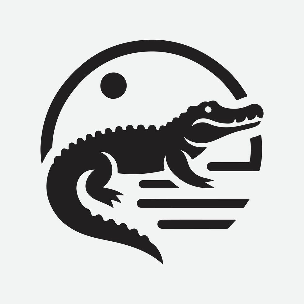 Alligator Silhouette Logo, Bold and Timeless Design vector