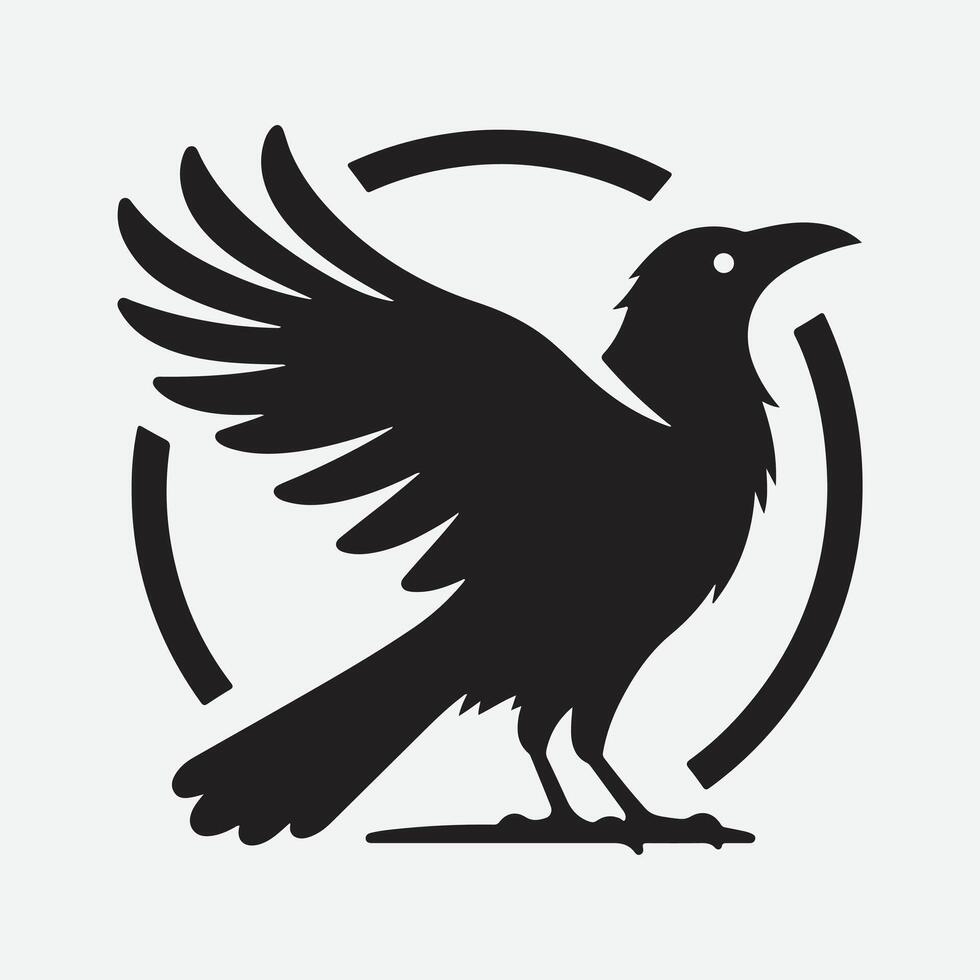 Majestic Crow Silhouette, The Symbol of Mystery and Elegance vector