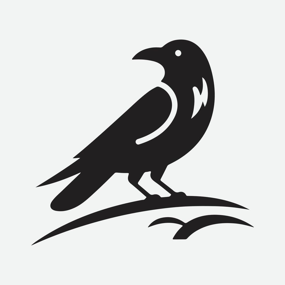 Majestic Crow Silhouette, The Symbol of Mystery and Elegance vector