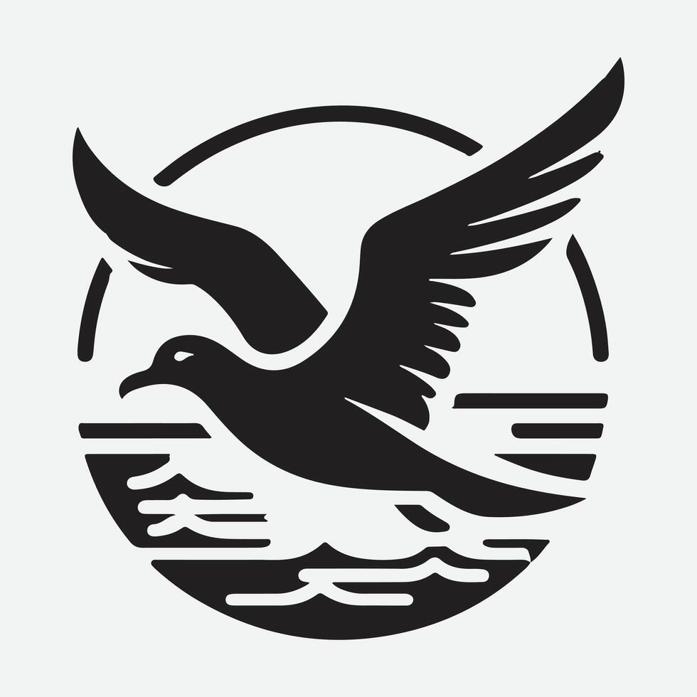 Majestic Albatross Silhouette, Capturing the Grace of the Skies vector