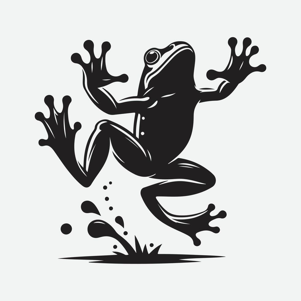The Ultimate Frog Jumping Silhouette Collection, Captivating Nature's Leap vector