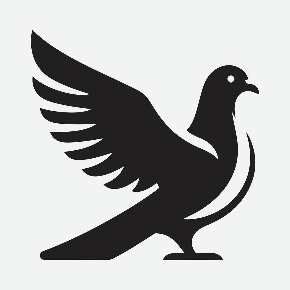 Majestic Pigeon Silhouette, Capturing the Elegance in Shadows vector