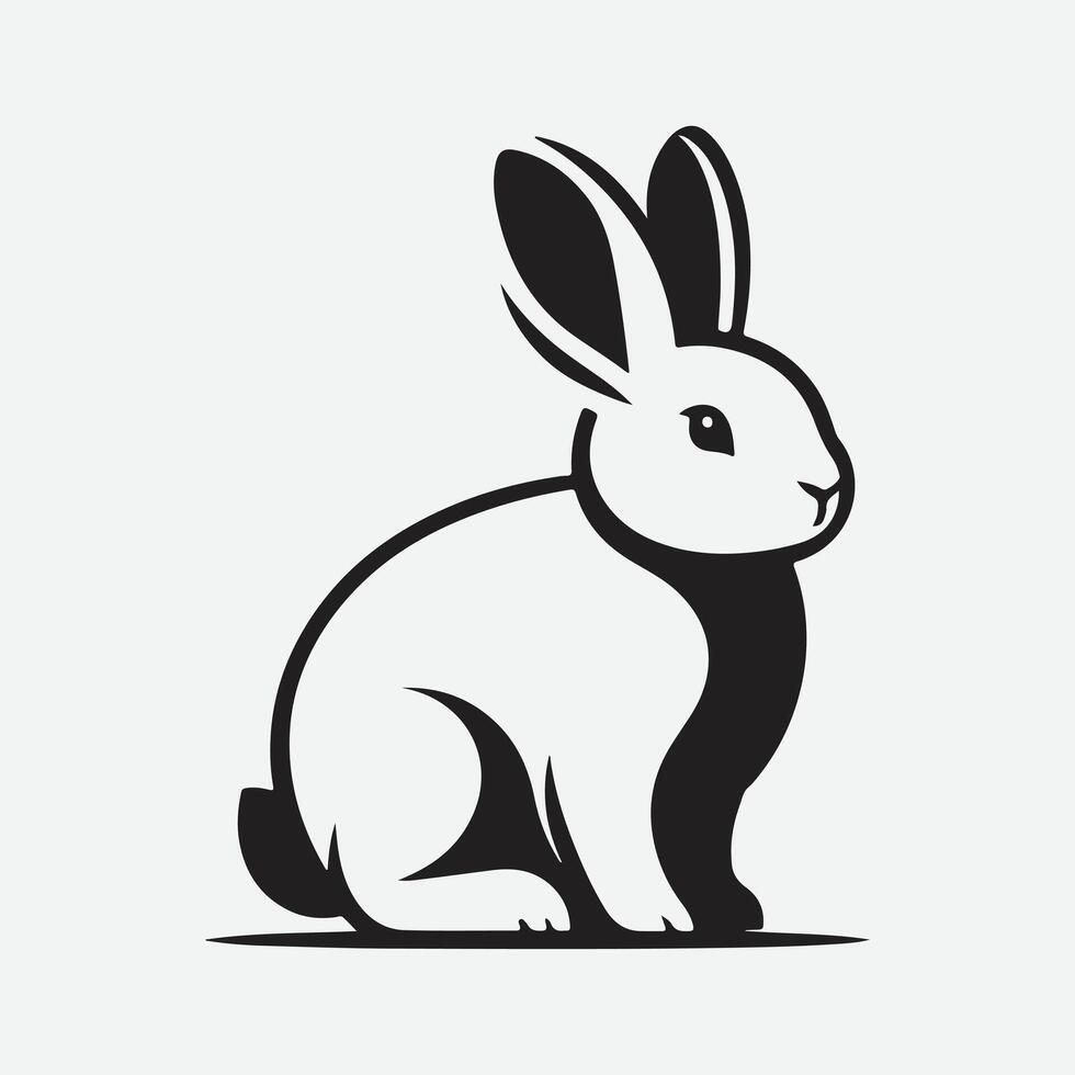 Elegant Rabbit Silhouette Icon - Perfect for Design Projects vector