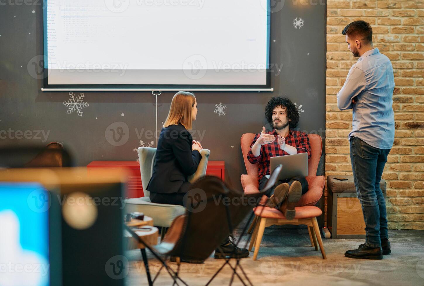 Office Colleagues Enjoying Break Time Together. photo