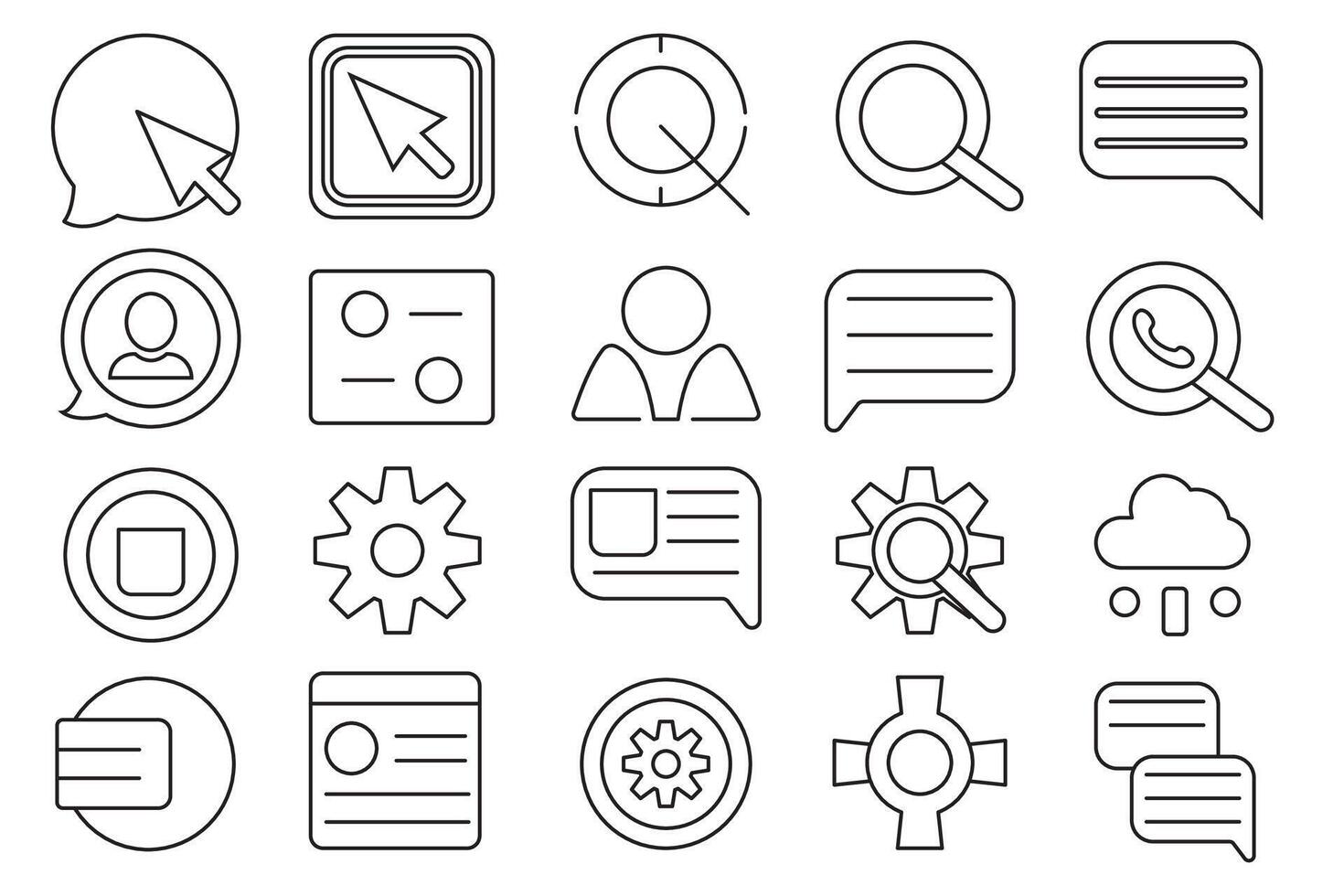 set of digital Multimedia icon collection pack vector