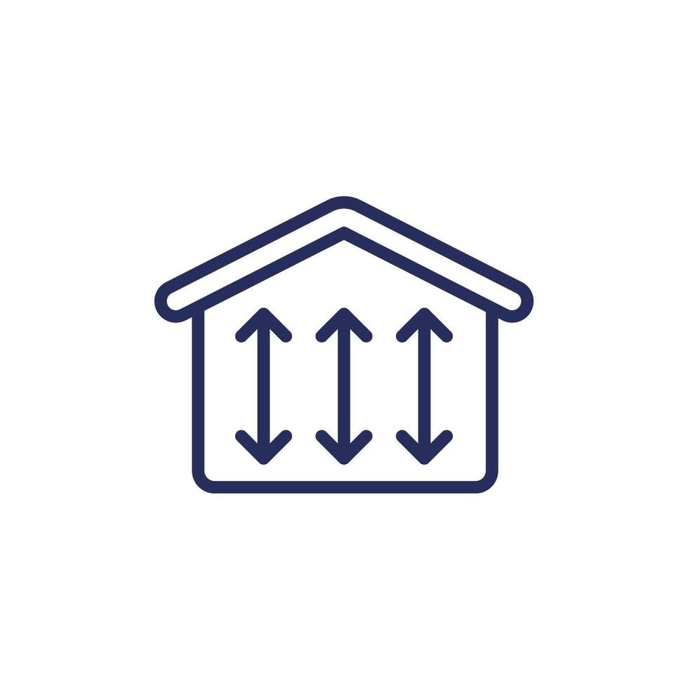 ceiling height line icon with a house vector