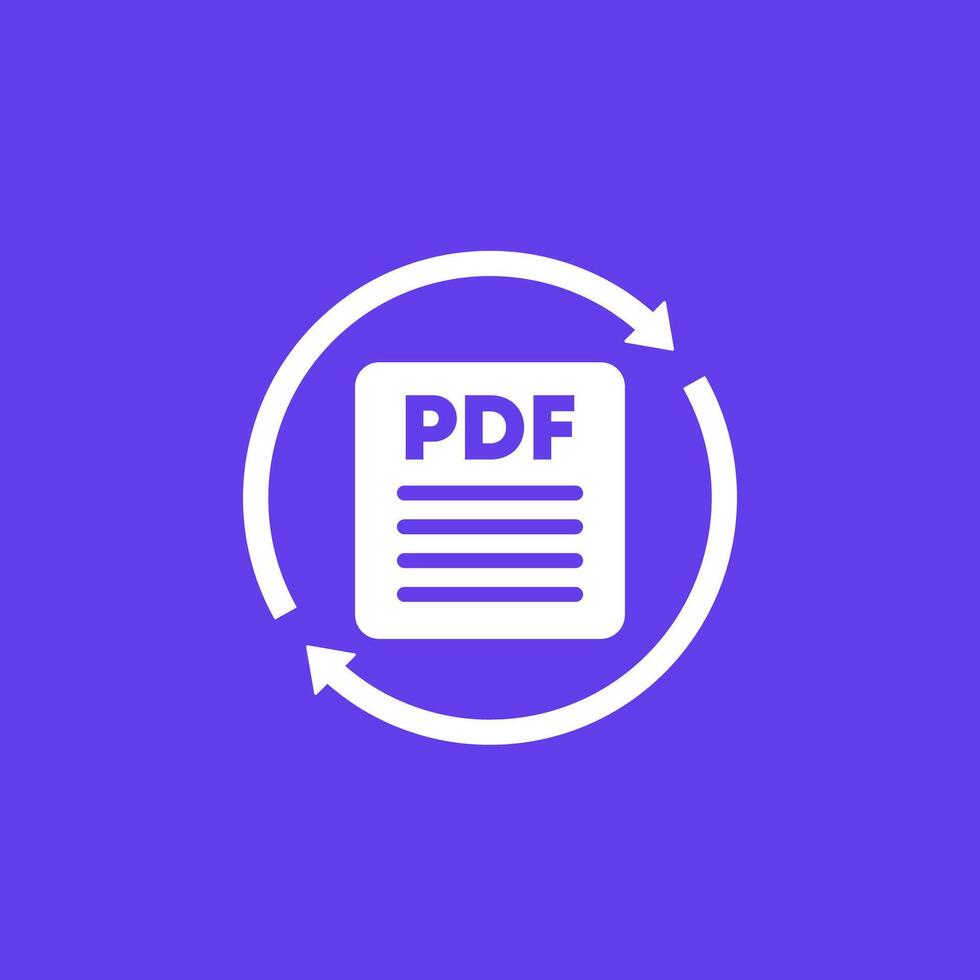convert to PDF document icon for web and apps vector