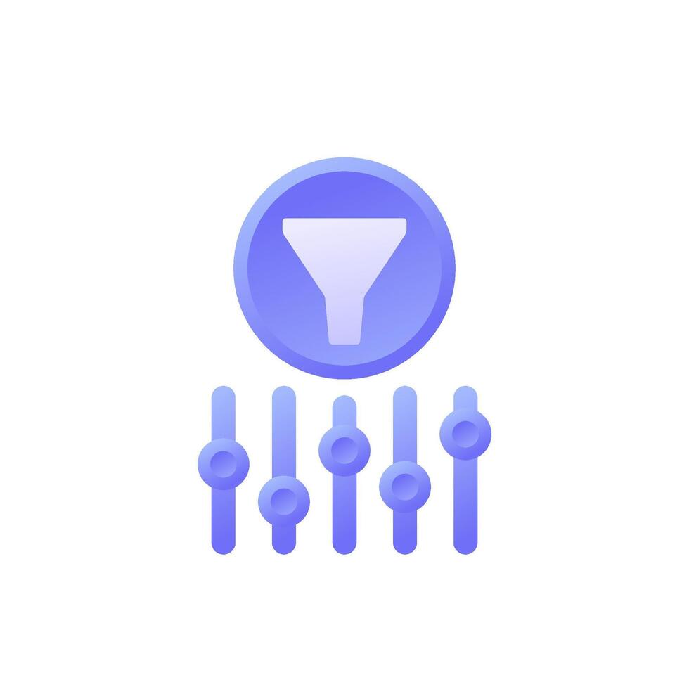 Data filtering settings icon, vector