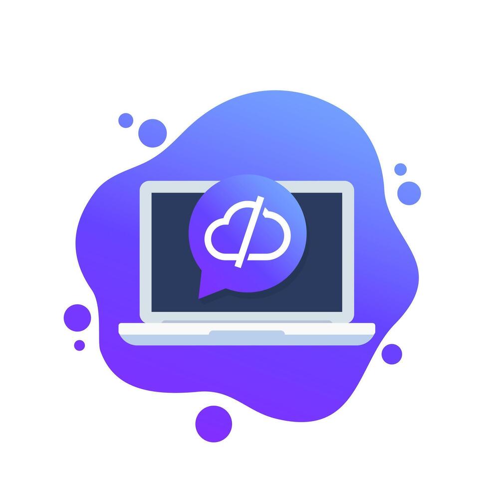 disconnect from server icon with a laptop vector