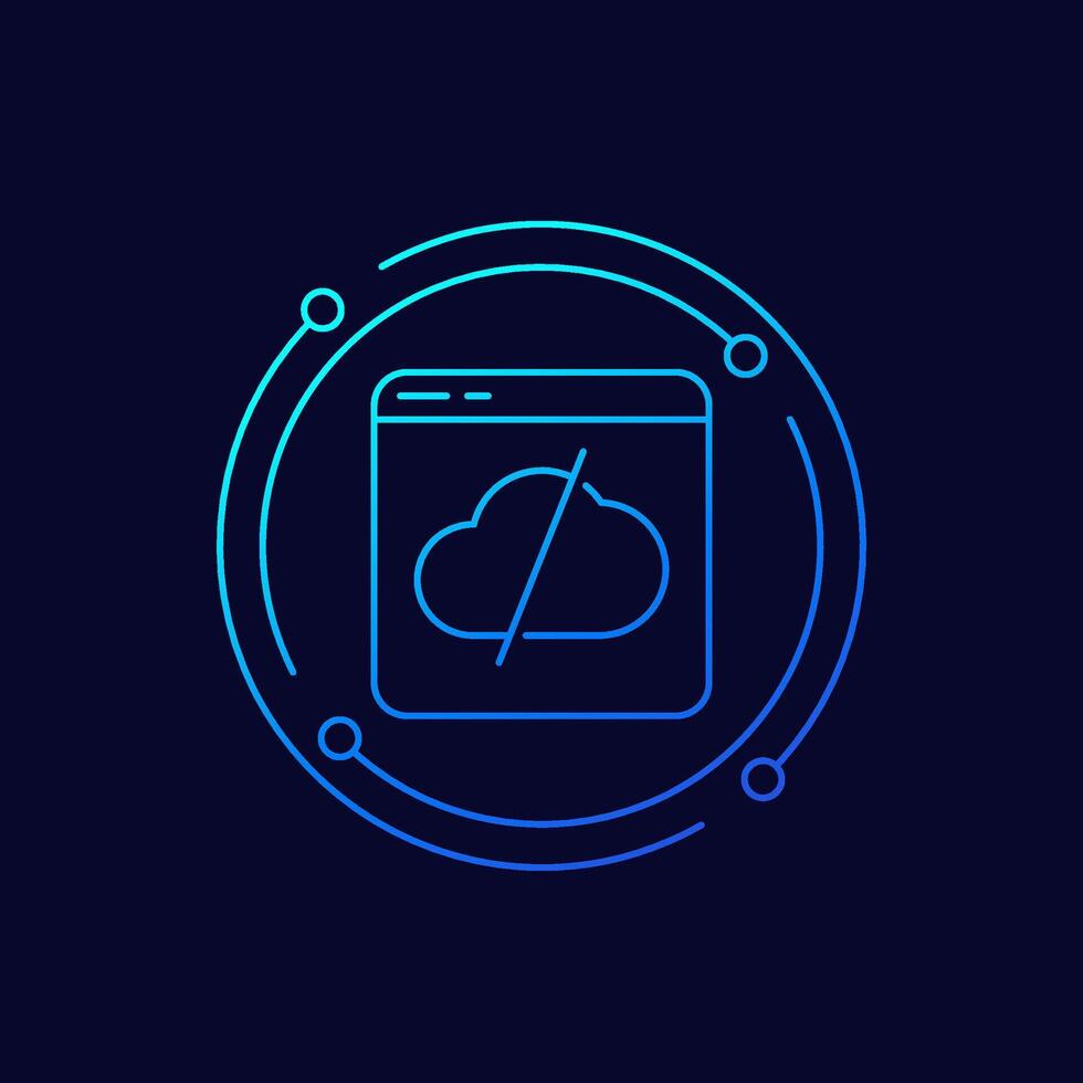 disconnect from a server icon, linear design vector