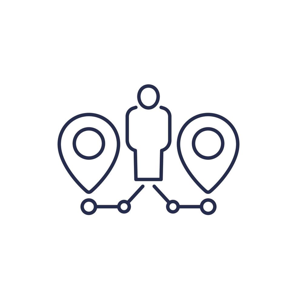 two ways, choose a path line icon vector
