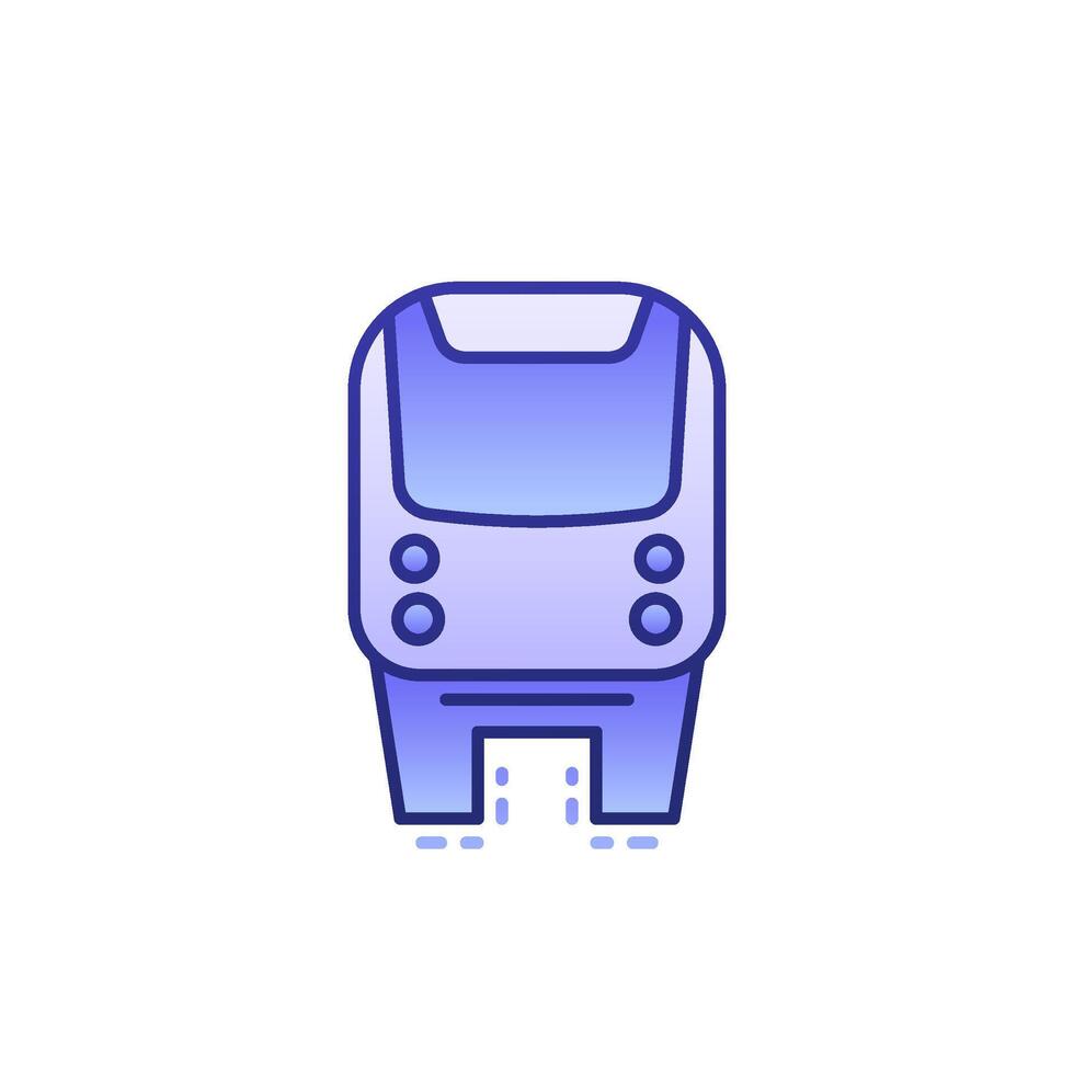 monorail icon on white with outline vector