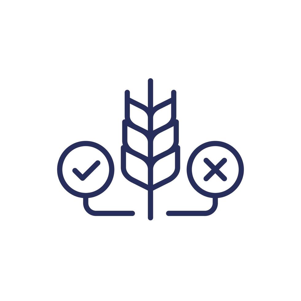 Pros and cons of gluten line icon vector