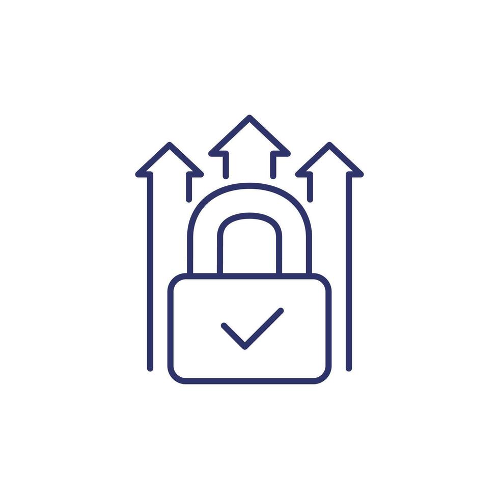 padlock and arrows line icon vector