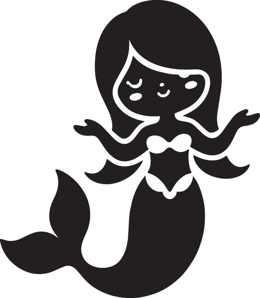 a Cute Mermaid Ideal for Fantasy and Ocean Themed Designs vector