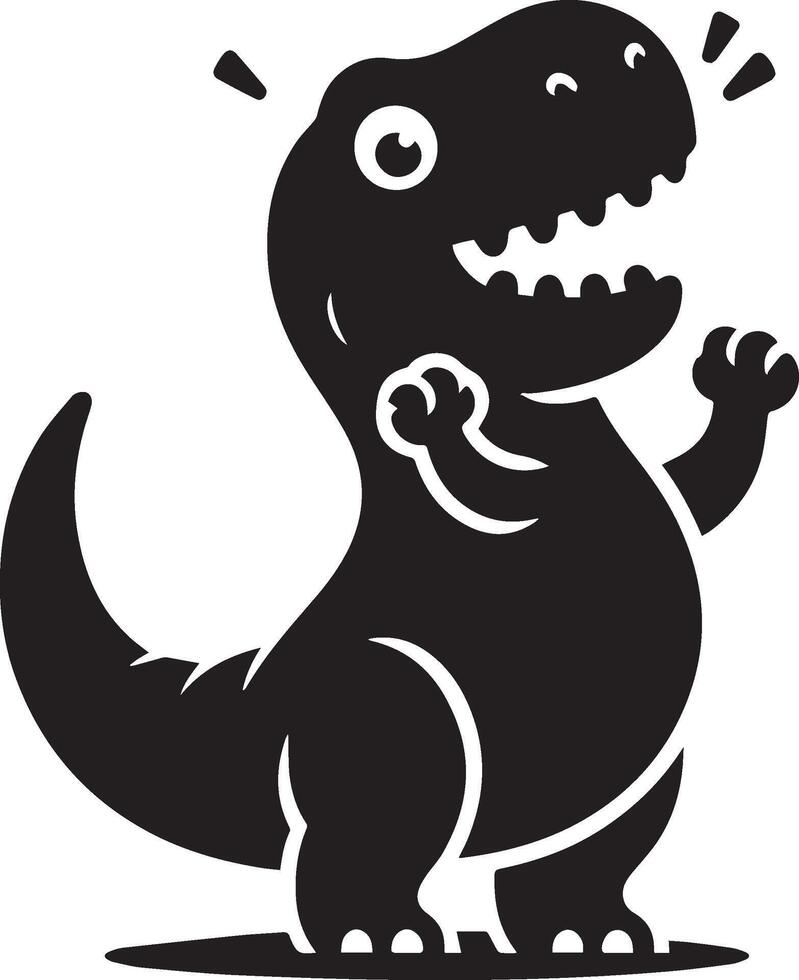 Cute Tyrannosaurus rex dinosaur silhouette with playful design vector