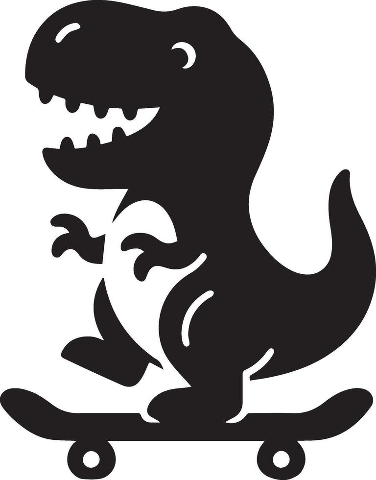 Cute Tyrannosaurus rex dinosaur silhouette with playful design vector