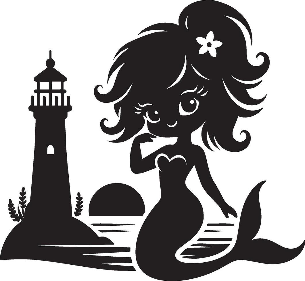 a Cute Mermaid Ideal for Fantasy and Ocean Themed Designs vector