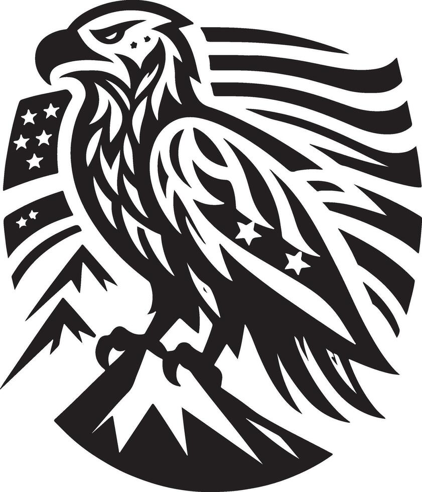 Eagle with American Flag for Patriotic and National Independence Day vector
