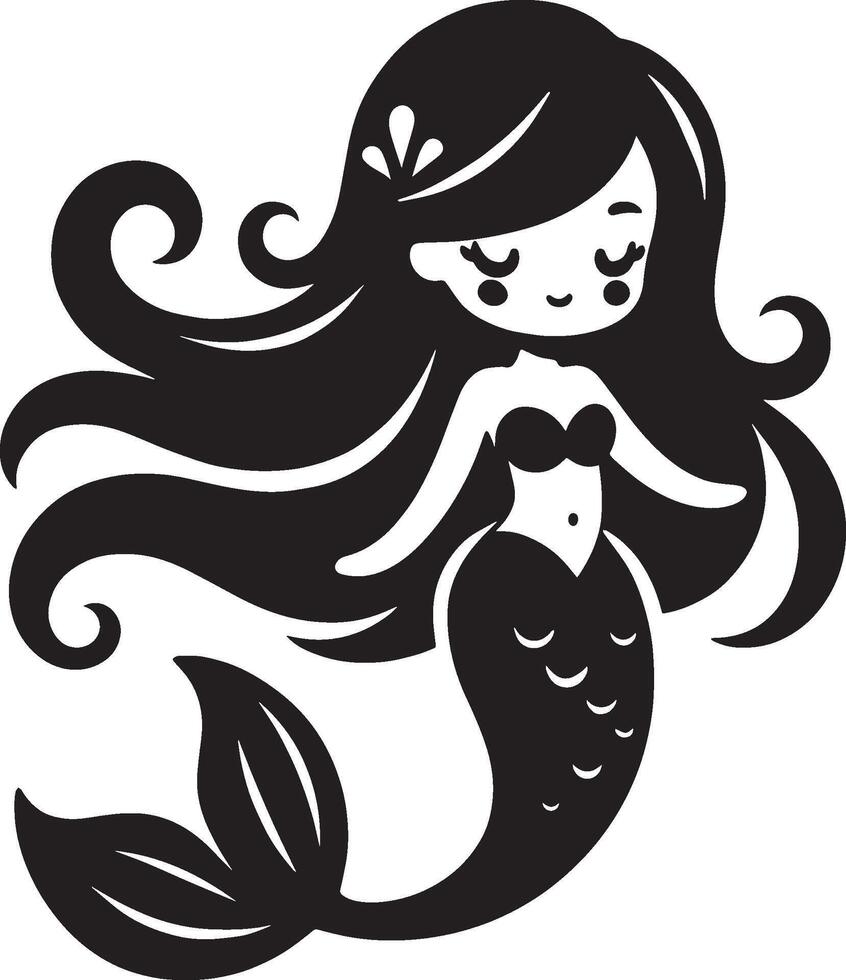 a Cute Mermaid Ideal for Fantasy and Ocean Themed Designs vector