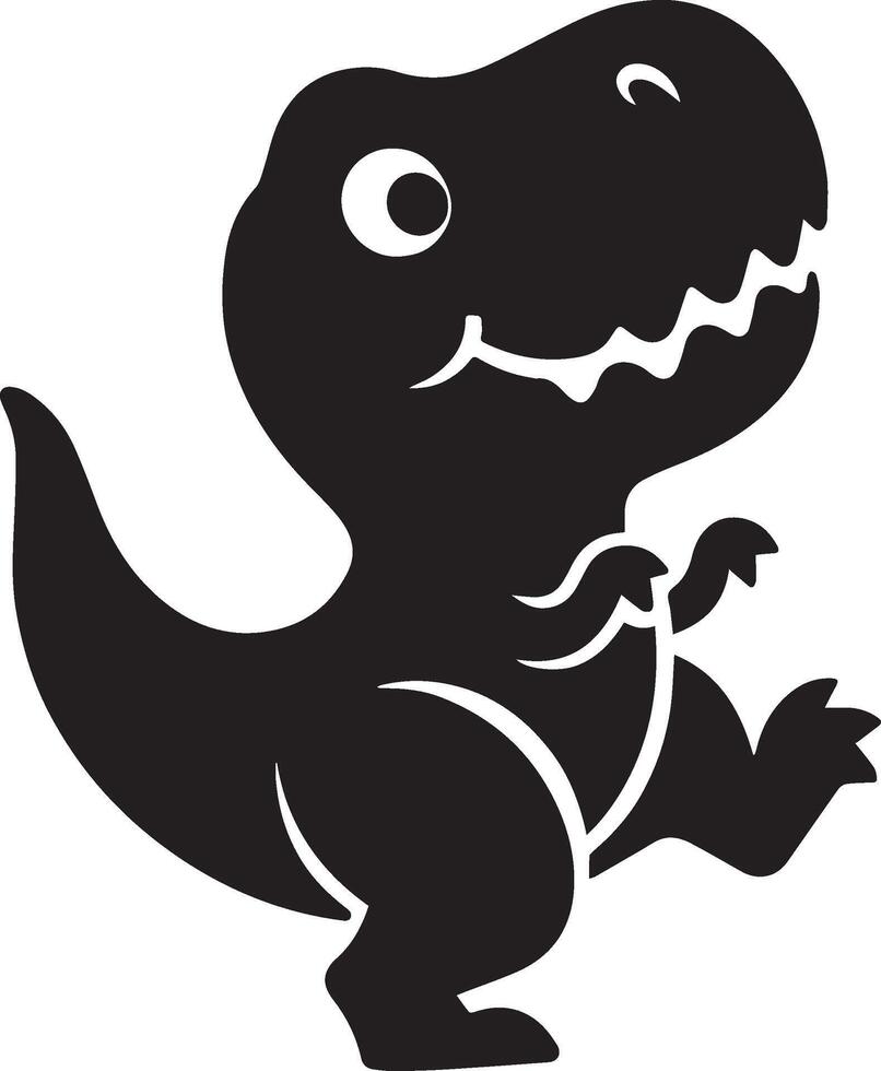 Cute Tyrannosaurus rex dinosaur silhouette with playful design vector
