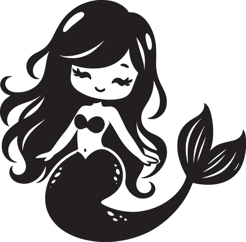a Cute Mermaid Ideal for Fantasy and Ocean Themed Designs vector