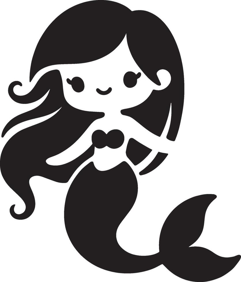 a Cute Mermaid Ideal for Fantasy and Ocean Themed Designs vector