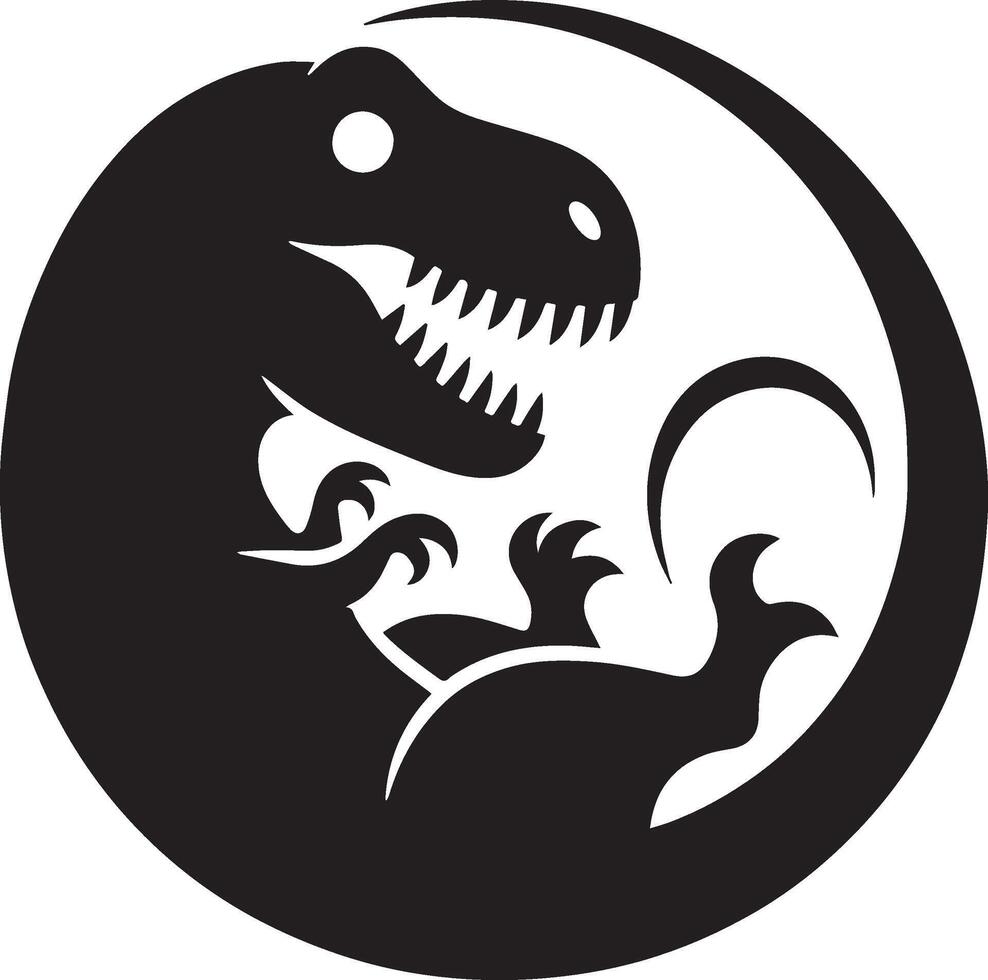 Cute Tyrannosaurus rex dinosaur silhouette with playful design vector