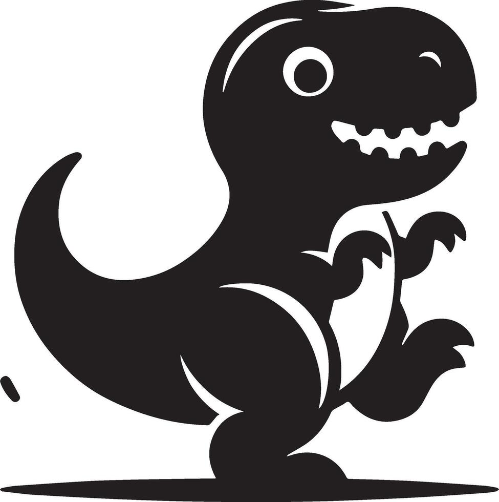 Cute Tyrannosaurus rex dinosaur silhouette with playful design vector