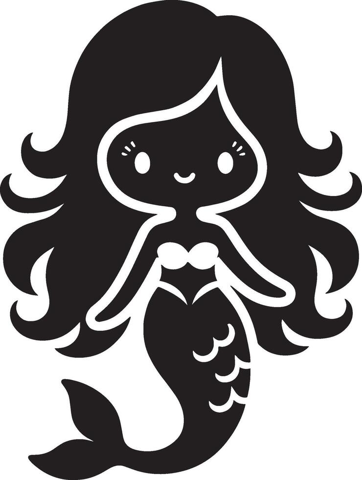 a Cute Mermaid Ideal for Fantasy and Ocean Themed Designs vector