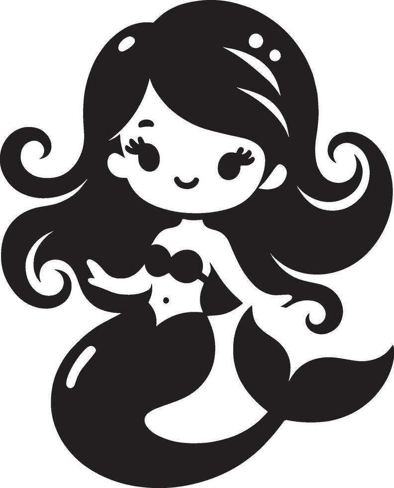 a Cute Mermaid Ideal for Fantasy and Ocean Themed Designs vector