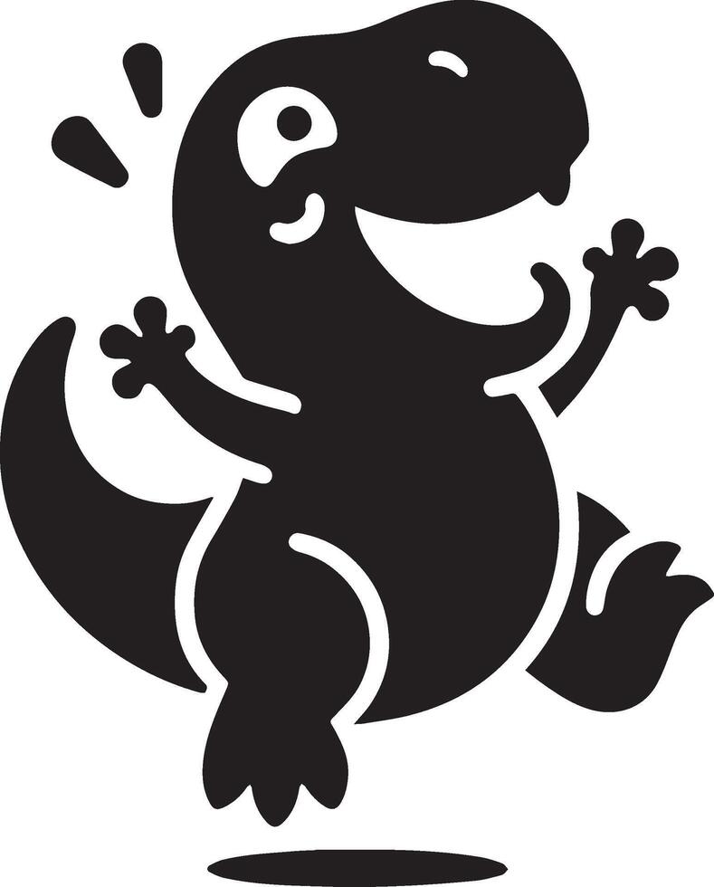 Cute Tyrannosaurus rex dinosaur silhouette with playful design vector