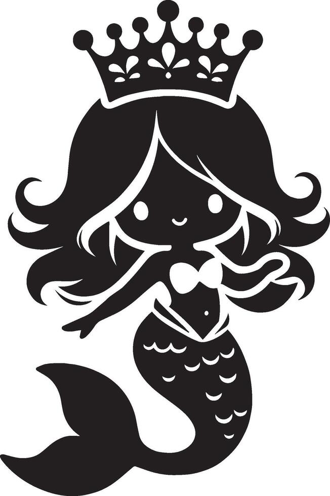 a Cute Mermaid Ideal for Fantasy and Ocean Themed Designs vector